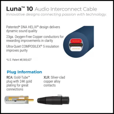 Межблочный кабель RCA Wireworld LUI1.5M-10 Luna 10 1.5m