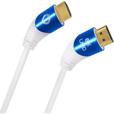 Кабель HDMI Oehlbach PERFORMANCE SHAPE MAGIC UHD 40 white, UHS HDMI cable 1,0m