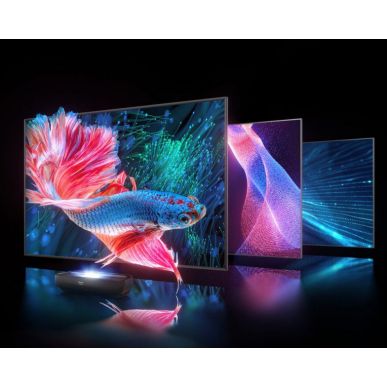 Лазерный УКФ проектор Hisense PL2SE с экраном Kauber FCLR.169.221.CLR 99"