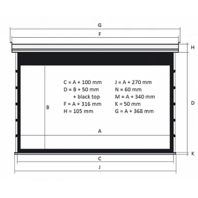 Экран Kauber Blue Label Tensioned BT Cinema 131" 16:9 163x290 см. дроп 40 см. Peak Contrast S