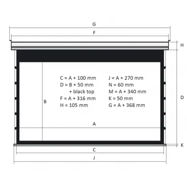 Экран Kauber Blue Label Tensioned BT Cinema 113" 16:9 141x250 дроп 50 см. Gray Pro