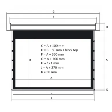 Экран Kauber InCeiling Tensioned BT Cinema 122" 16:9 152x270 дроп 60 см. Clear Vision
