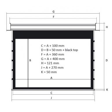 Экран Kauber InCeiling Tensioned BT Cinema 113" 16:9 141x250 см. Clear Vision