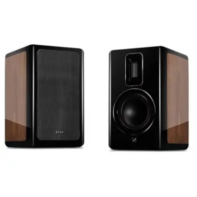 Полочная акустика Quad Revela 1 HI-GLOSS WALNUT & BLACK