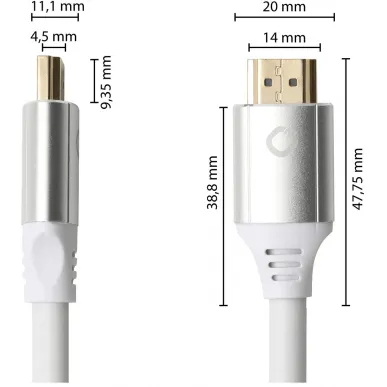 Кабель HDMI Oehlbach PERFORMANCE Black Magic MKII, UHS HDMI cable 2.0m white, D1C92491