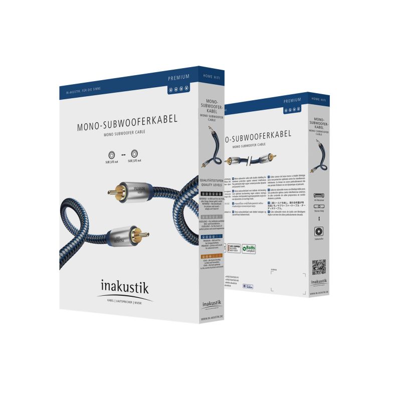 Сабвуферный кабель Inakustik Premium Mono Sub Cable 2.0m #00408021