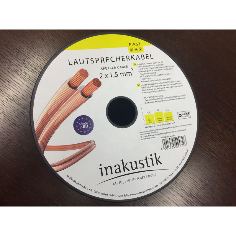 Акустический кабель Inakustik Install LS cable 2x1.5 mm2, (First), 180 m, 009021