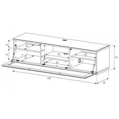 Тумба для ТВ Sonorous ST 160F BLK COR BS