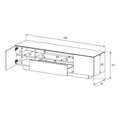 Тумба для ТВ Sonorous LB 1830 GBLK BNW